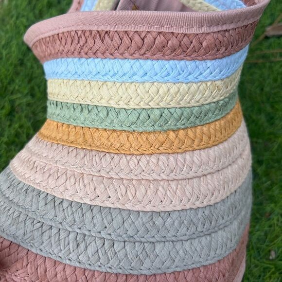 SAN DIEGO HAT CO. Paper Braid Roll-up Visor In Multicolor beach cruise vacation - Picture 2 of 6